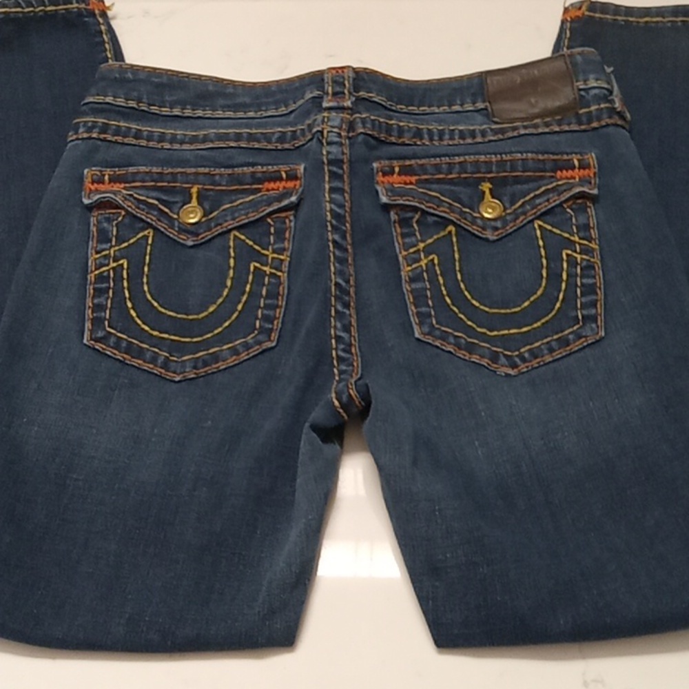 Women's True Religion "Halle" Distressed Denim Skinny Jeans Size 30